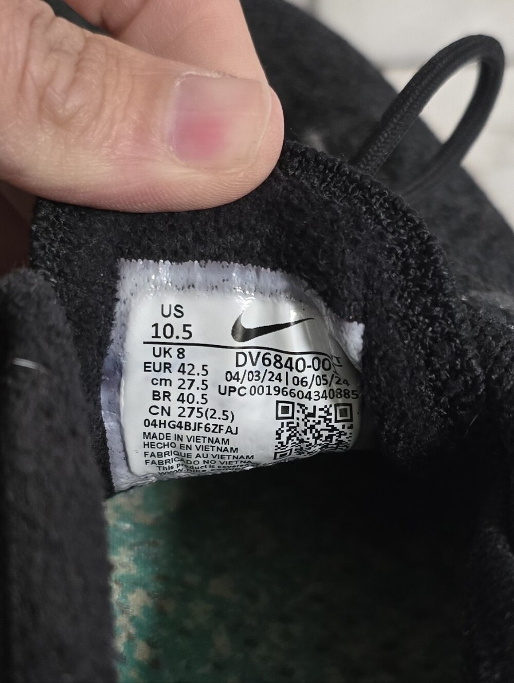 Nike Air Vapor Max 2023 FlyKnit Shoes 'Triple Black' Size 10.5 - Picture 6 of 6